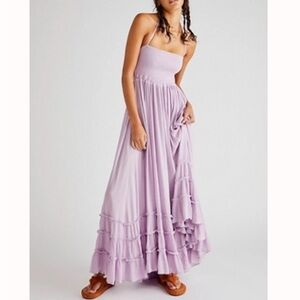 Free People Purple Ruffled Tiered Maxi Dress